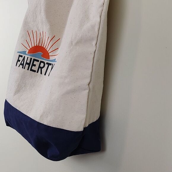Faherty Canvas Shopping Tote Bag - Picture 5 of 10
